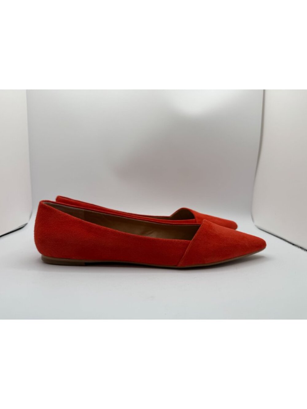 Crown Vintage Noelle Ballet Flats Women Size 10M Orange Suede Pointe Toe Shoes - Picture 9 of 15